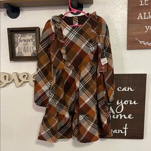 Gymboree Brown Plaid Dress kids size 7